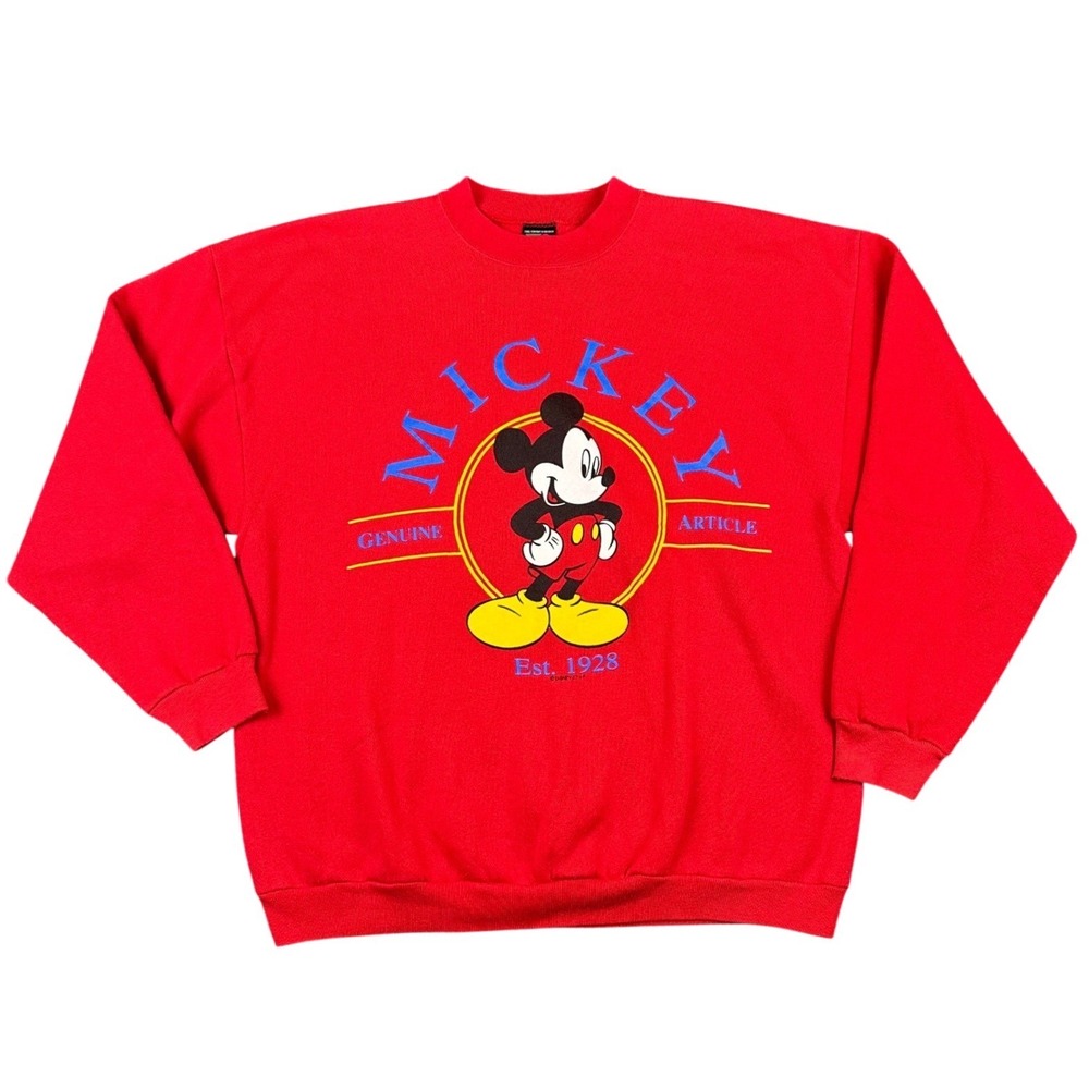 Vintage‎ 90s Mickey Unlimited Jerry Leigh Mens Sweatshirt Red XL Mickey Mouse